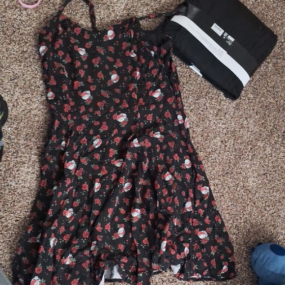 Junk Food Clothing Dresses & Skirts - Junk Food Clothing Black Floral Dress with Red Rose Print